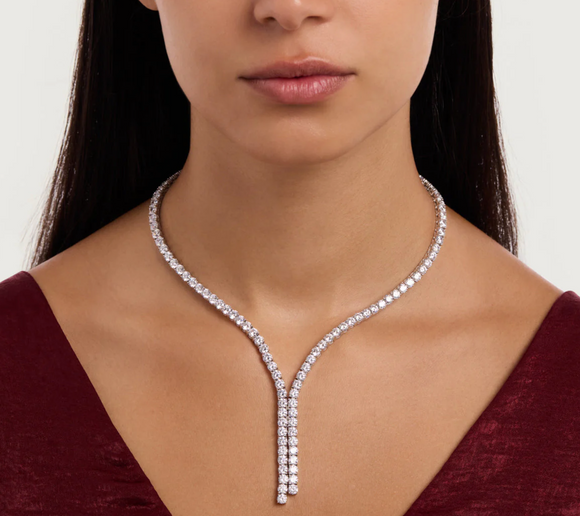 3mm | Moissanite Diamond Tennis Necklace | 0.15 carat |  قلادة الماس الموزنايت تنس