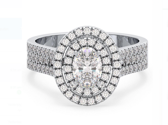 Moissanite Diamond Ring - OVAL  -  خاتم الماس موزنايت