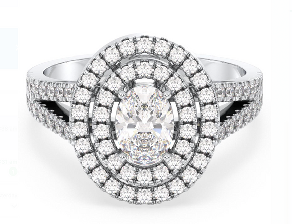 Moissanite Diamond Ring - OVAL  -  خاتم الماس موزنايت