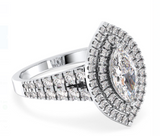 Moissanite Diamond Ring - marquise shape -  خاتم الماس موزنايت