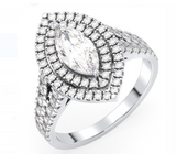 Moissanite Diamond Ring - marquise shape -  خاتم الماس موزنايت