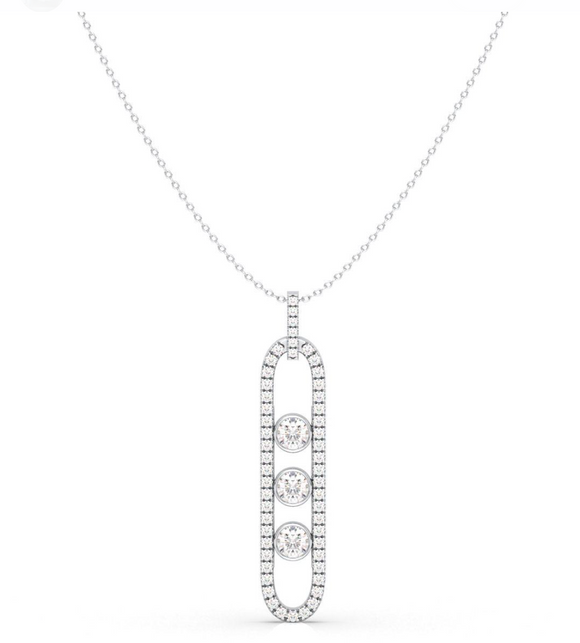 Moissanite diamond necklace - ميسكا  - قلادة الماس الموزنايت
