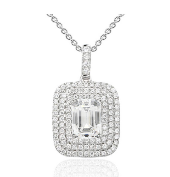 Moissanite diamond necklace -   قلادة الماس الموزنايت