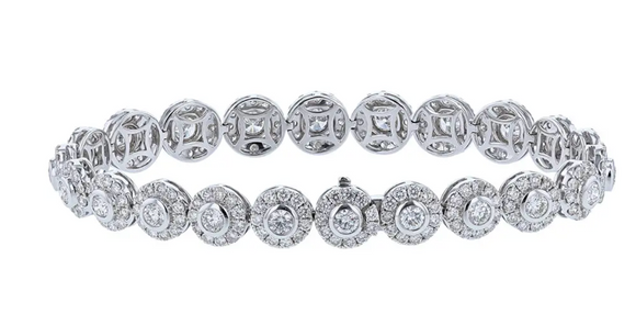 lady Moissanite Diamond Bracelet  - اسوارة الماس الموزنايت