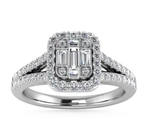 Moissanite Diamond Ring Elegant  - خاتم الماس موزنايت