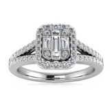 Moissanite Diamond Ring Elegant  - خاتم الماس موزنايت