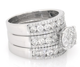 Moissanite Diamond Ring - خاتم الماس موزنايت - توينز ثلاث قطع