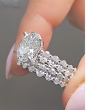 13.1 carat | Oval Moissanite Diamond Ring - خاتم الماس موزنايت - قطعتين