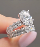 13.1 carat | Oval Moissanite Diamond Ring - خاتم الماس موزنايت - قطعتين