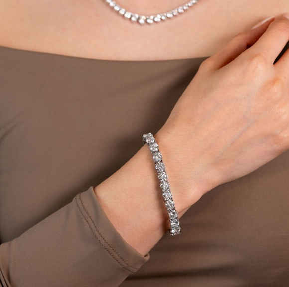 Tennis  Moissanite Diamond Bracelet   | قراط لكل حبة الماس - تنس  |