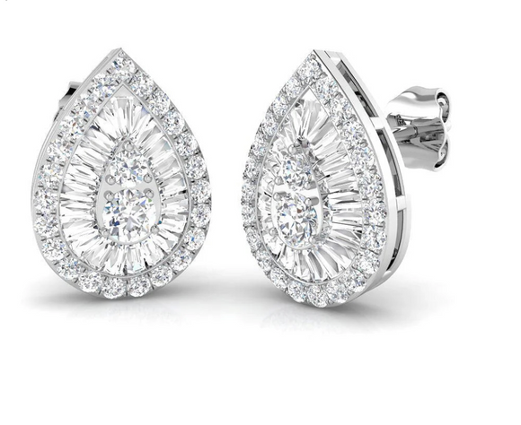 Moissanite Diamond Earring- -حلق الماس الموزنايت