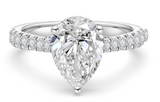 Pear & Diamonds Engagement Ring - خاتم الماس موزنايت 4 قراط