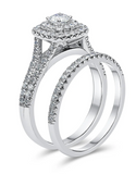 Wedding Moissanite Diamond Ring - خاتم الماس موزنايت - توينز قطعتين