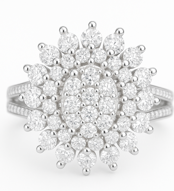 Flowers |  Moissanite Diamond Ring - خاتم الماس موزنايت