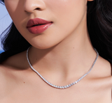3-5 mm | Moissanite Diamond Tennis Necklace | مُتدرج في المقاس لحب الألماس |  قلادة الماس الموزنايت تنس