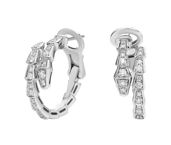 Serpenti Moissanite Diamond Earring - Bulgari  - حلق بلغاري الماس موزنايت