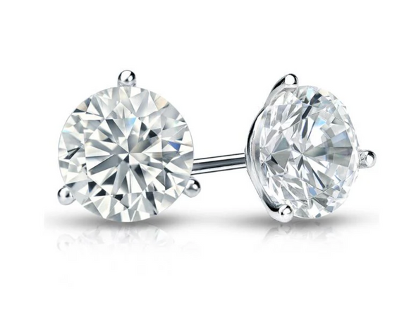 Solitaire mossnite diamond earring- -حلق الماس الموزنايت   | قيراط لكل واحدة
