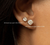 Solitaire mossnite diamond earring- -حلق الماس الموزنايت   | قيراط لكل واحدة