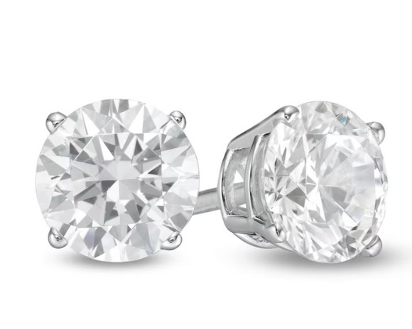 Solitaire mossnite diamond earring- -حلق الماس الموزنايت   |ربع قيراط لكل واحدة