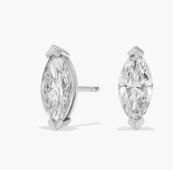 Moissanite Diamond Earring- -حلق الماس الموزنايت  marquize