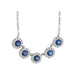 sapphire and  moissanite Diamond Necklace  -   عقد -  ياقوت أزرق و الماس موزنايت