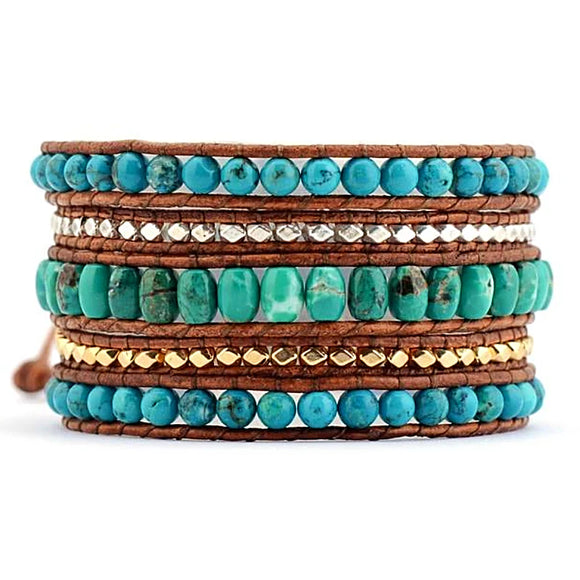 TURQUOISE WRAP BRACELET  - اسوارة حجر التركواز | صفاء، ابتكار، تقبل، احتضان