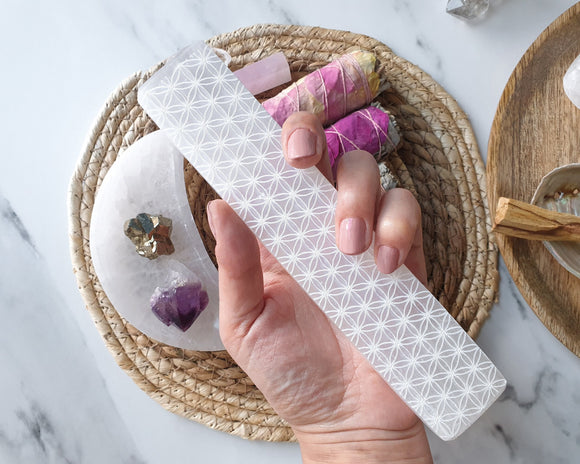 Selenute Plate flower of life  - قطعة السيلنايت للشحن والتنظيف