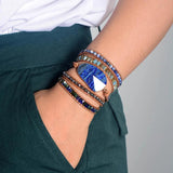 LAPIS LAZULI WRAP BRACELET  - اسوارة حجر اللازورد| حلول، مهارات، تواصل، تعبير