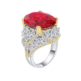 Ruby & White Topaz Ring | الياقوت الأحمر والتوباز الأبيض
