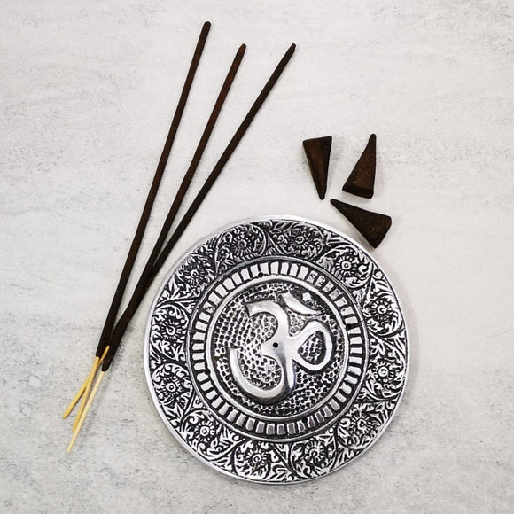 Tibetan Incense Burner - Ohm symbol - قاعدة للبخور