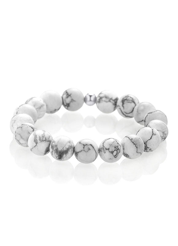 اسوارة حجر الهولايت -Howlite Bracelet