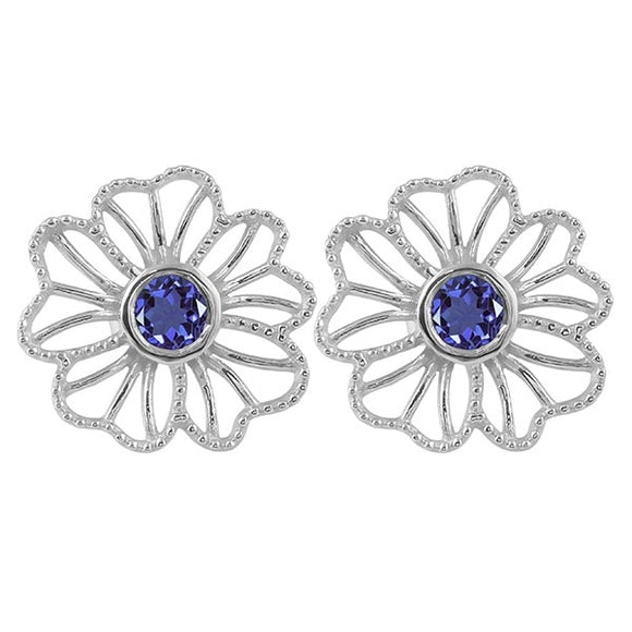 Iolite Stud Earring - حلق اللولايت